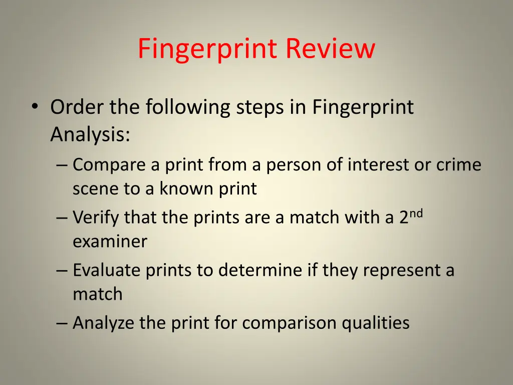 fingerprint review