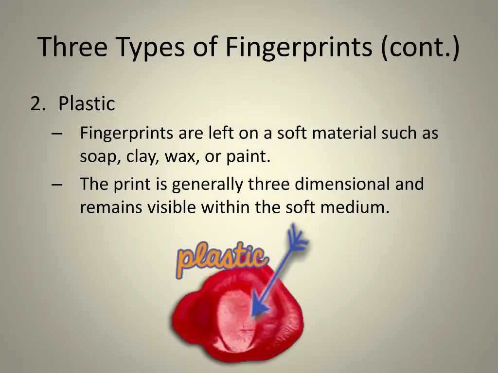 three types of fingerprints cont