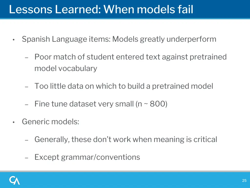 lessons learned when models fail