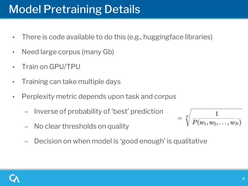 model pretraining details