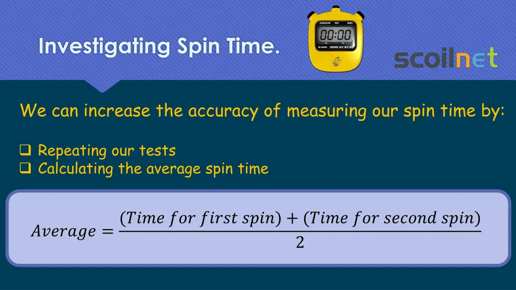 investigating spin time 1