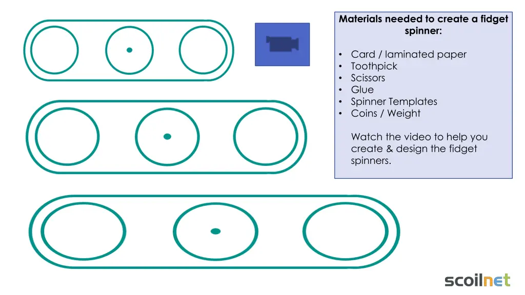 materials needed to create a fidget spinner