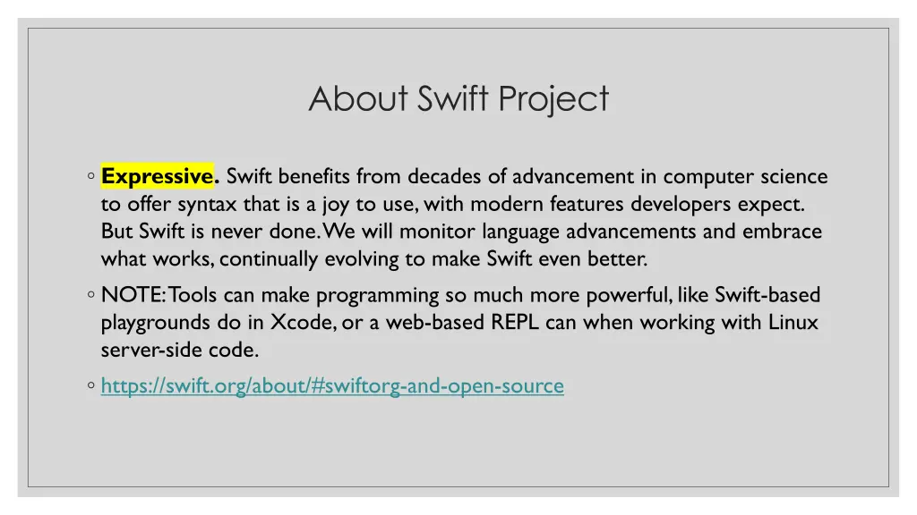 about swift project 2