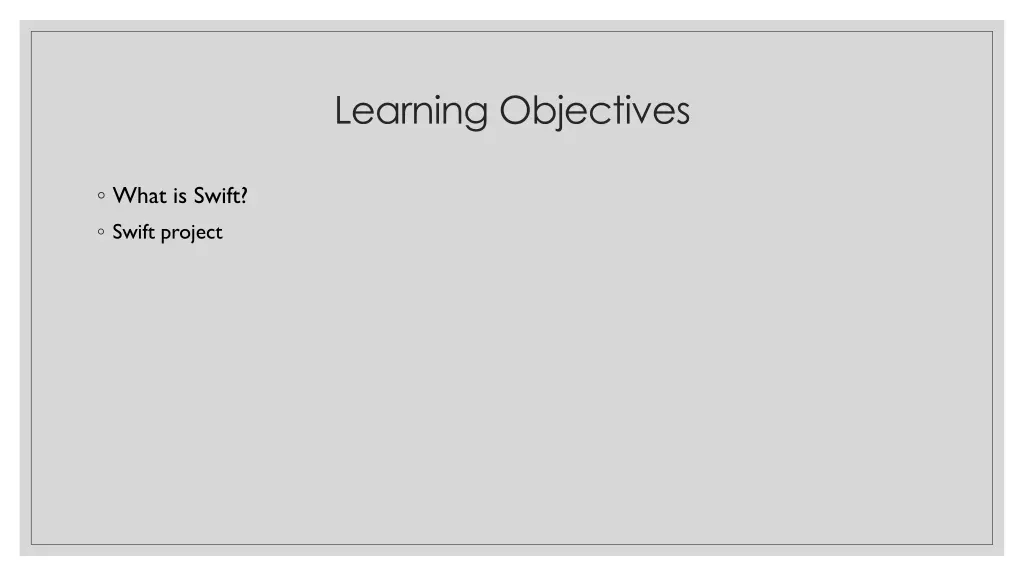 learning objectives