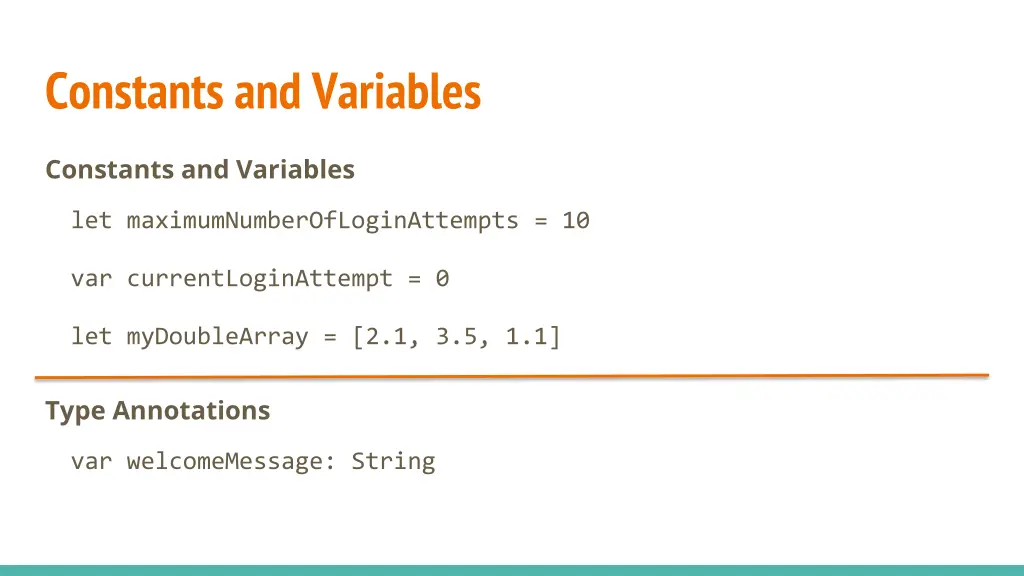 constants and variables