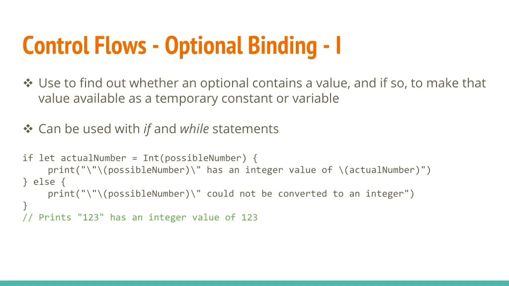 control flows optional binding i