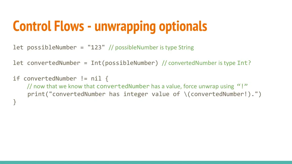 control flows unwrapping optionals