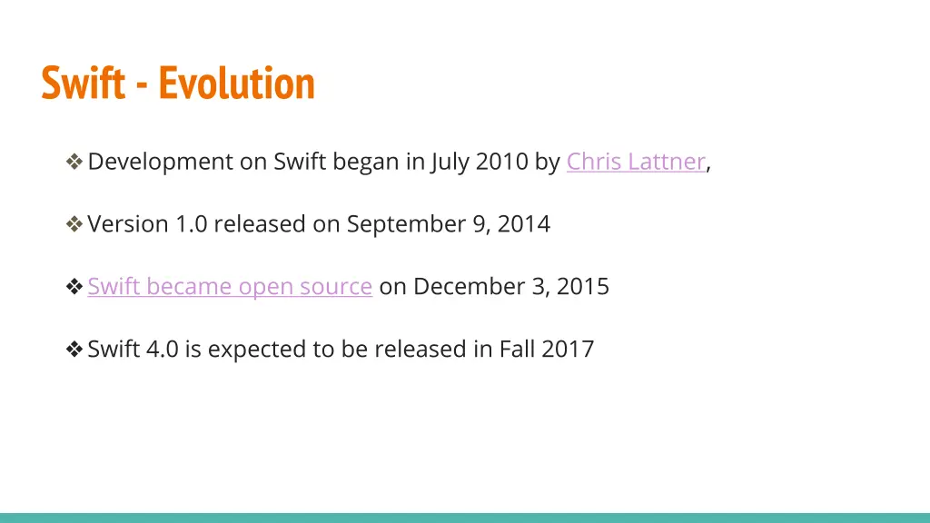 swift evolution