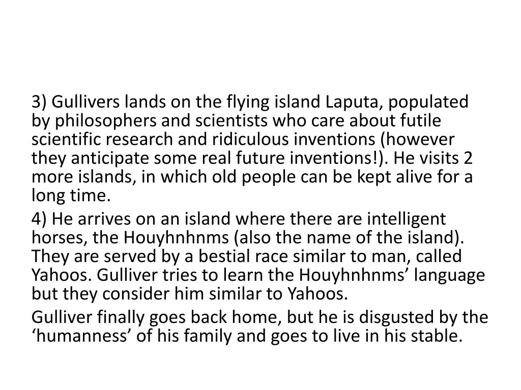 3 gullivers lands on the flying island laputa