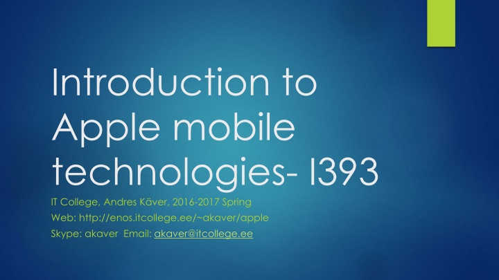 introduction to apple mobile technologies i393