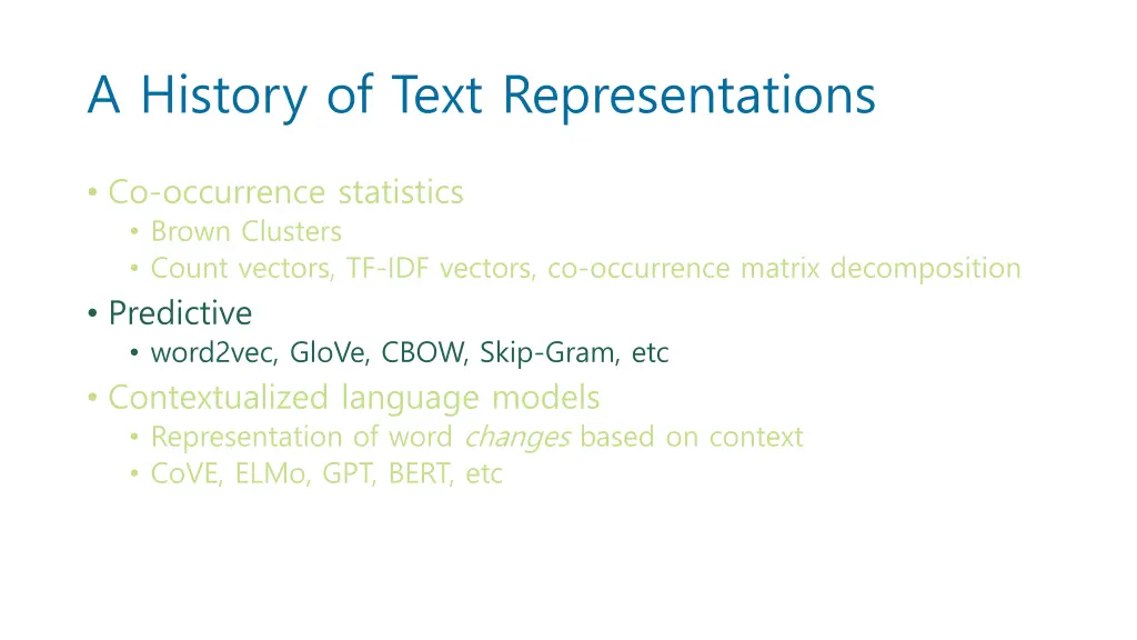 a history of text representations 1