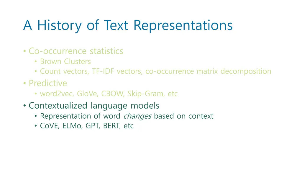 a history of text representations 2