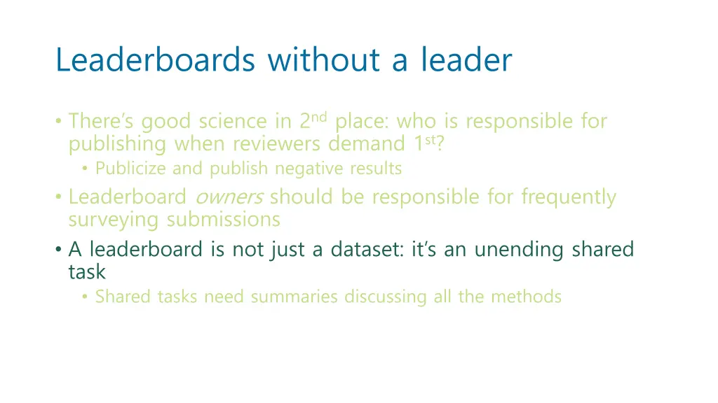 leaderboards without a leader 3