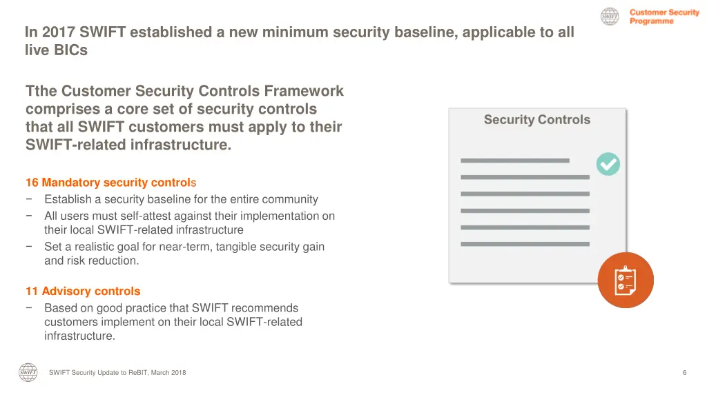 in 2017 swift established a new minimum security