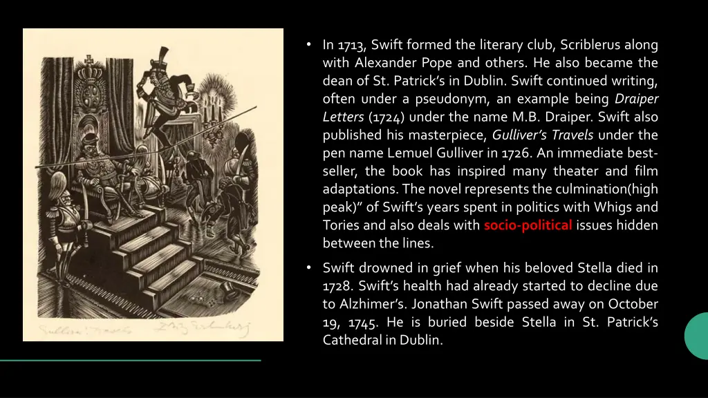 in 1713 swift formed the literary club scriblerus