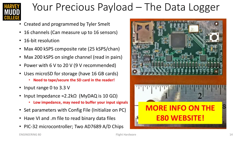 your precious payload the data logger