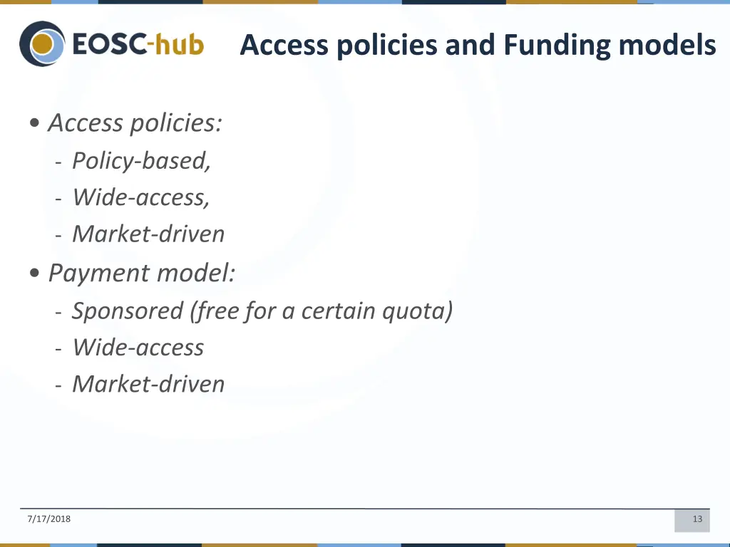 access policies and funding models