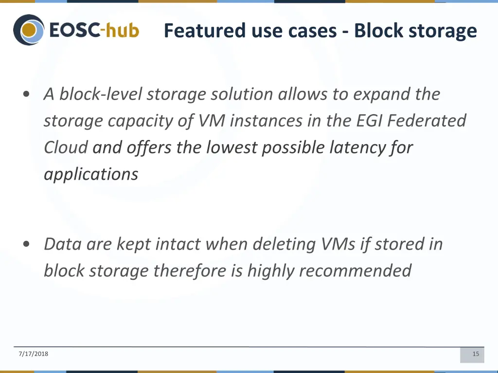 featured use cases block storage