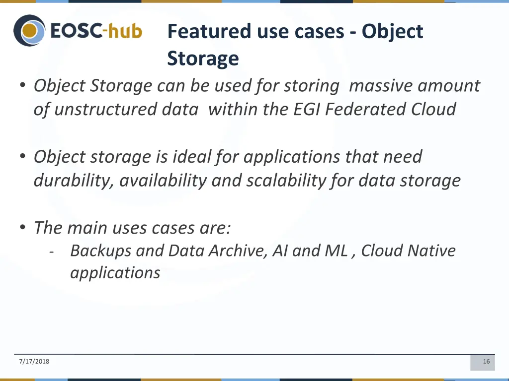 featured use cases object storage