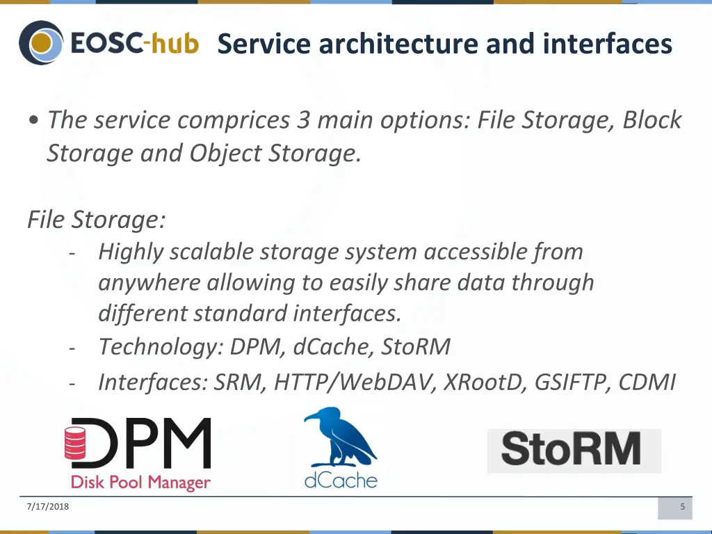 service architecture and interfaces