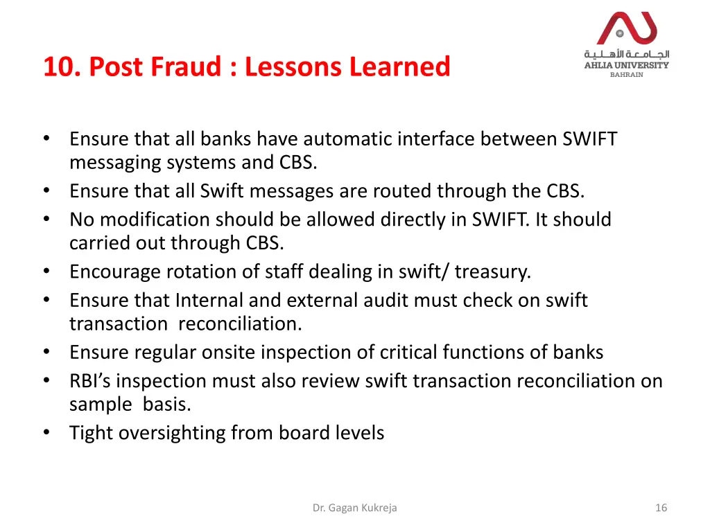 10 post fraud lessons learned