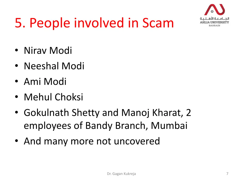 5 people involved in scam