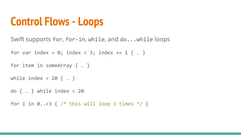 control flows loops