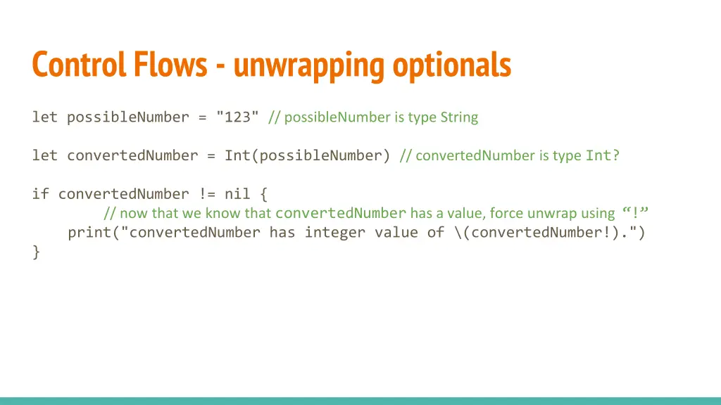 control flows unwrapping optionals