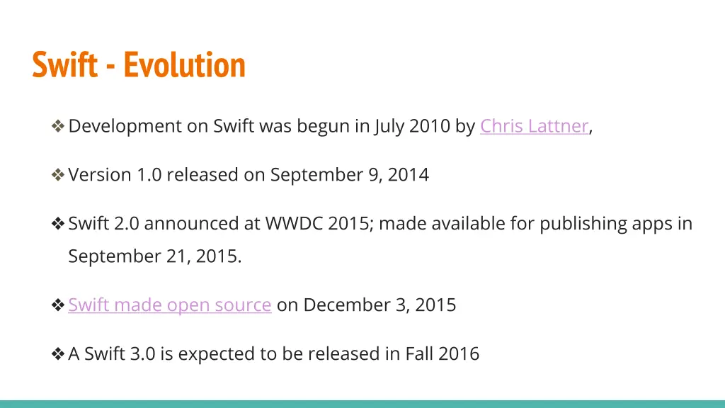 swift evolution