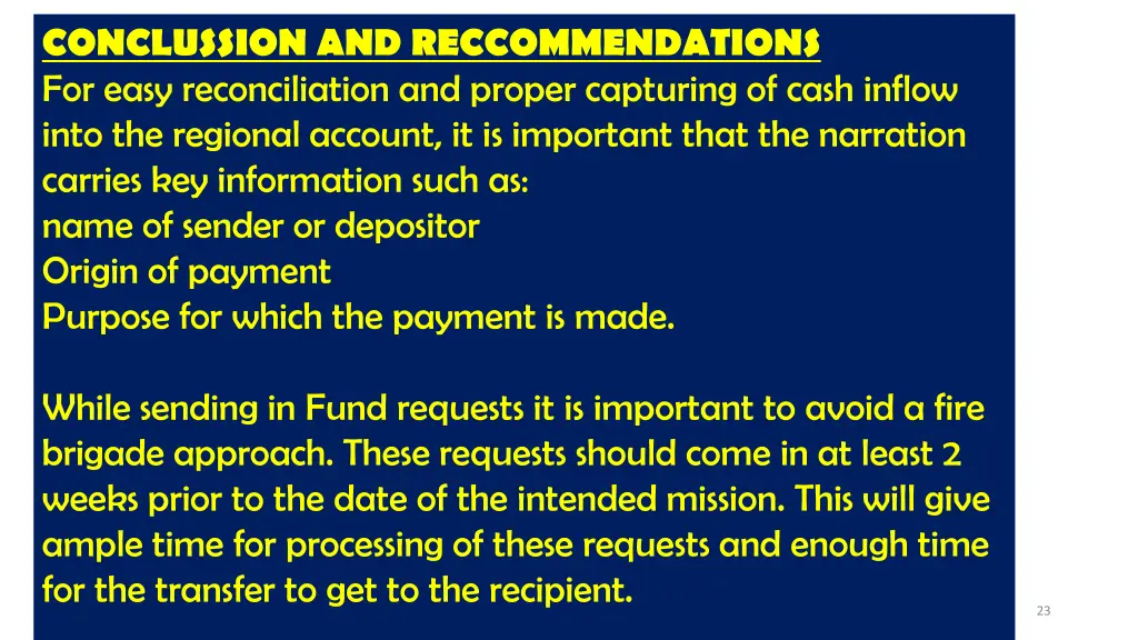 conclussion and reccommendations for easy