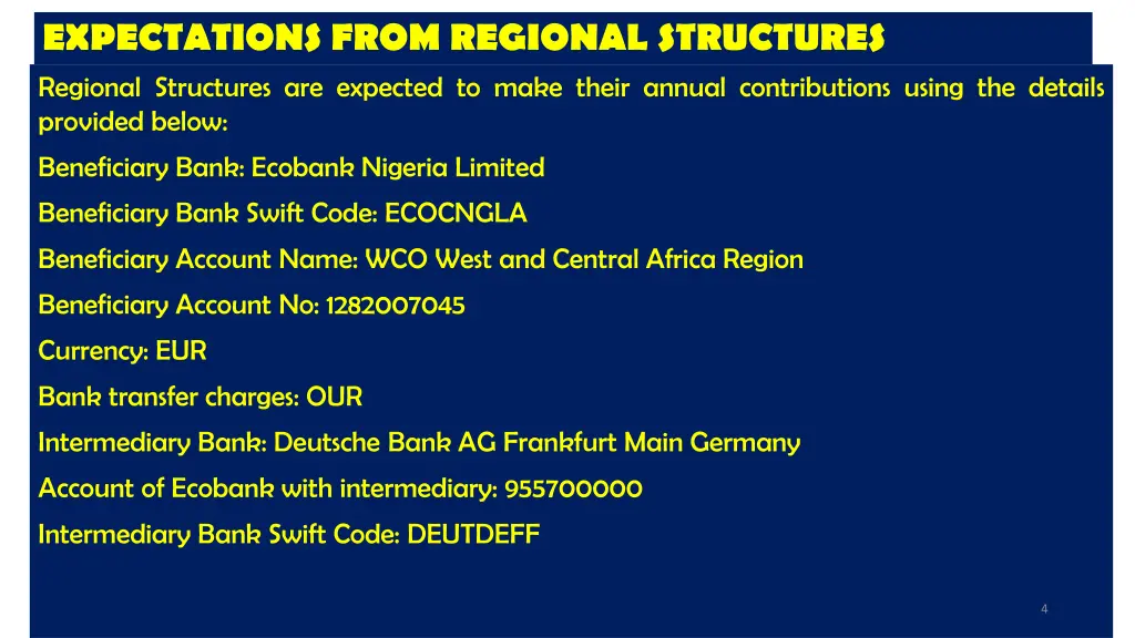 expectations from regional structures regional