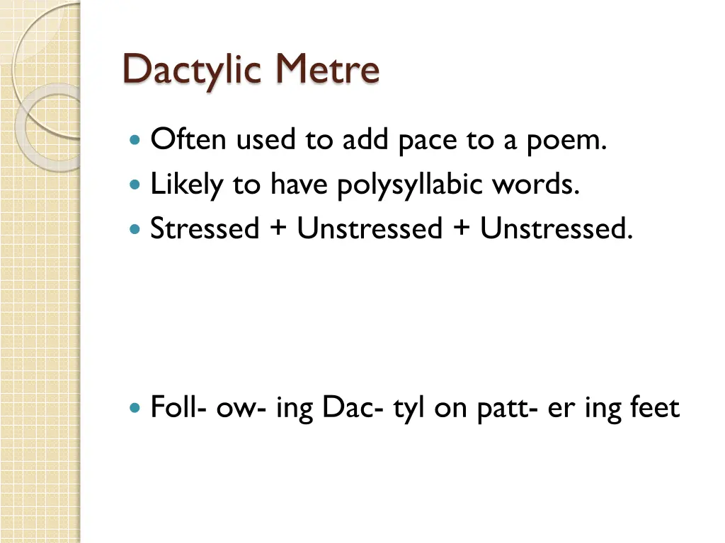 dactylic metre