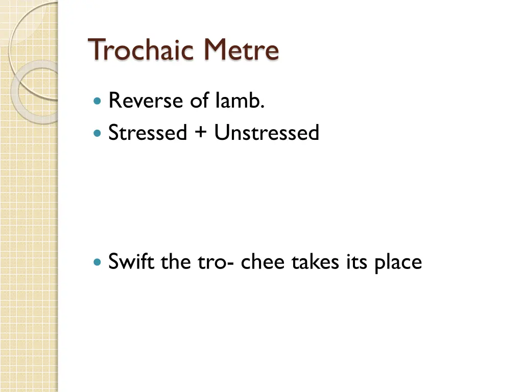 trochaic metre