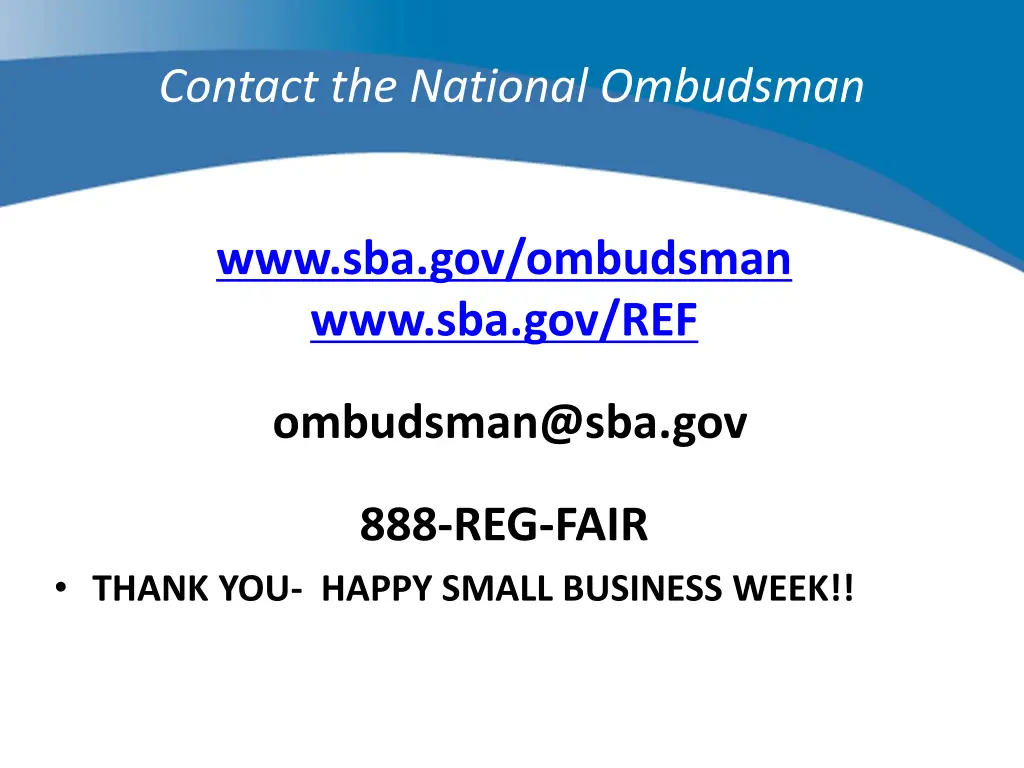 contact the national ombudsman