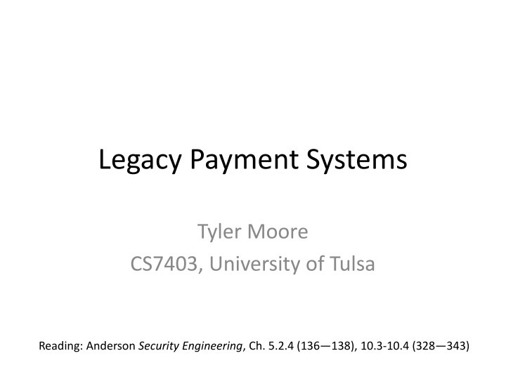 legacy payment systems