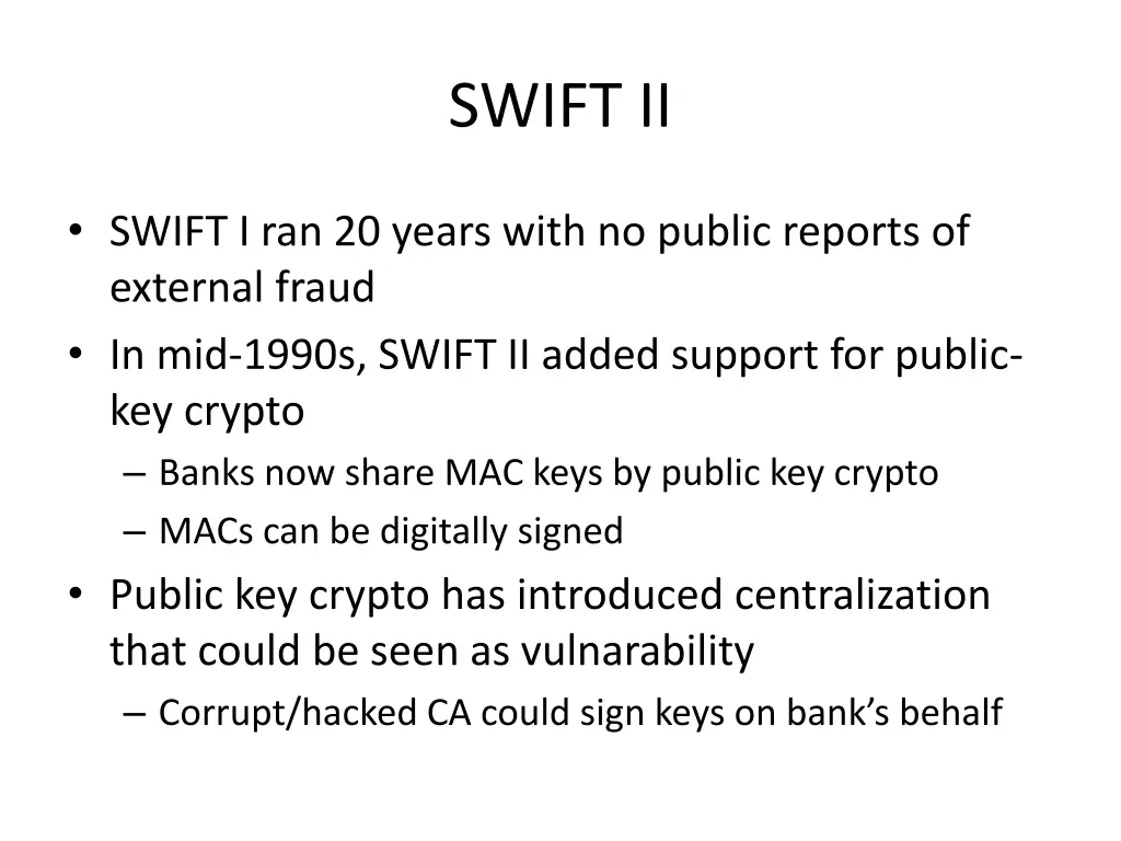 swift ii