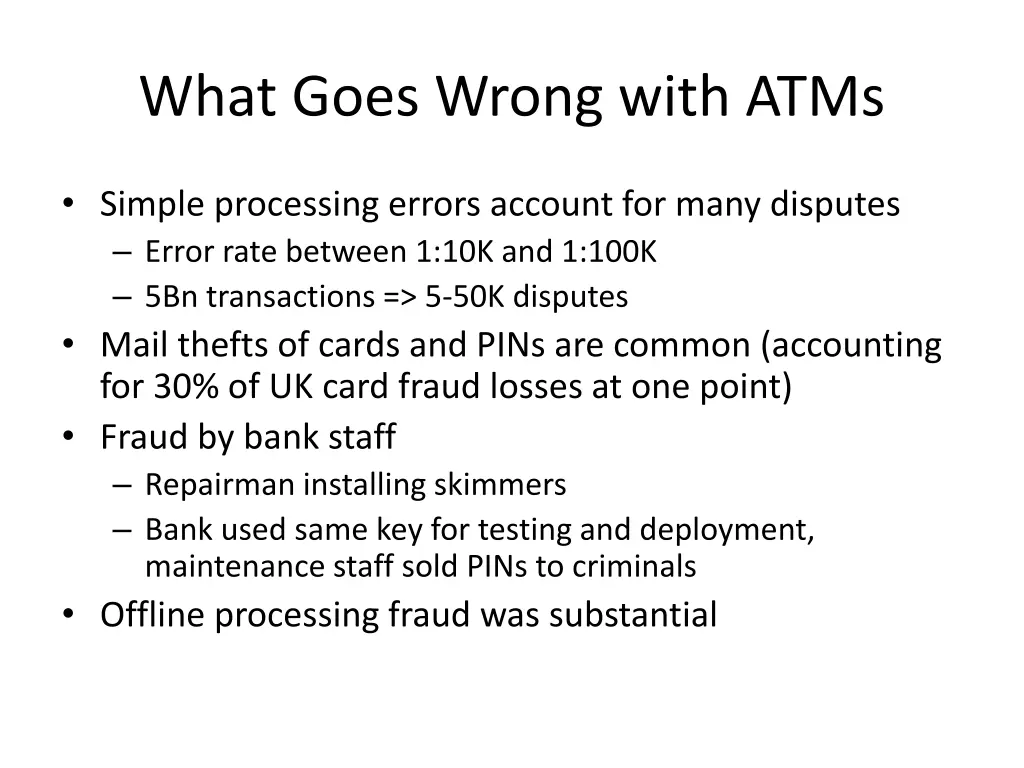 what goes wrong with atms 1