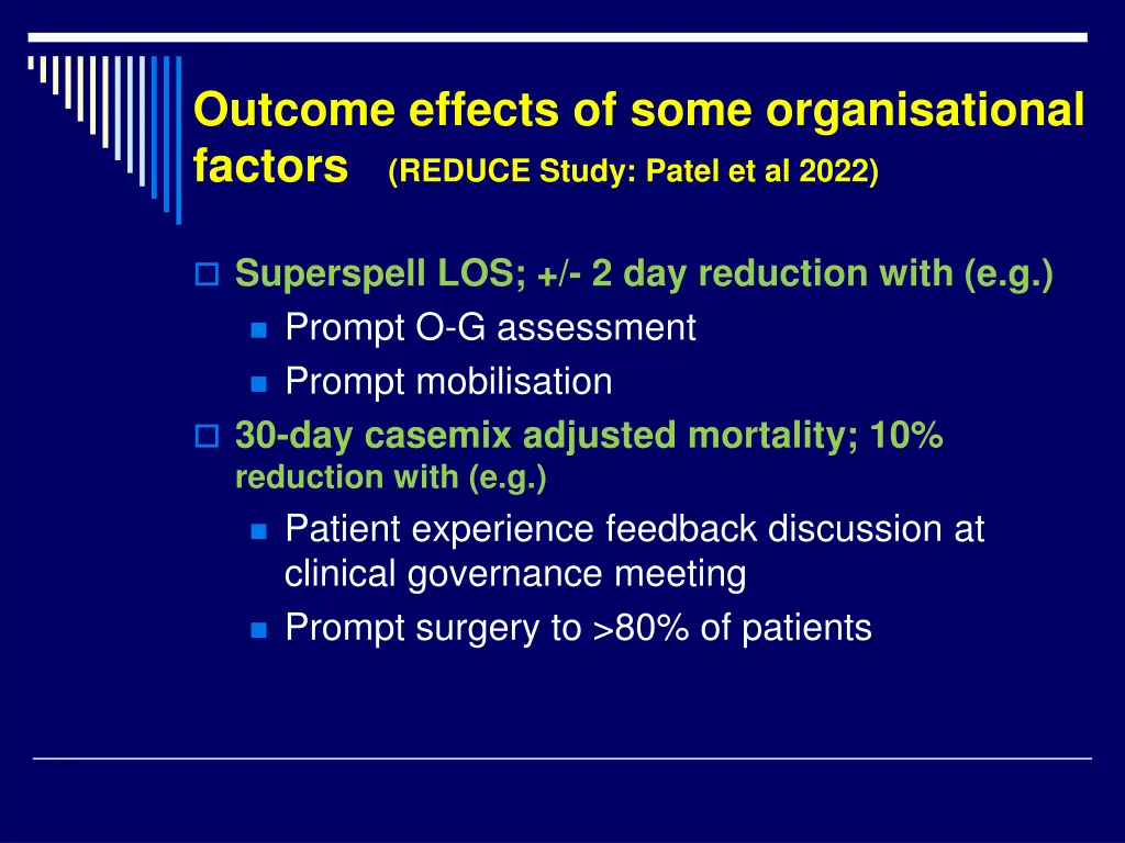 outcome effects of some organisational factors