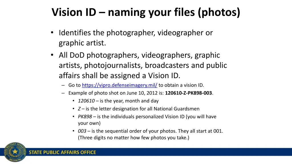 vision id naming your files photos