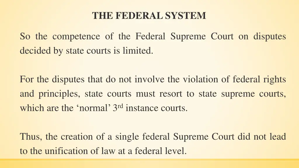 the federal system 7