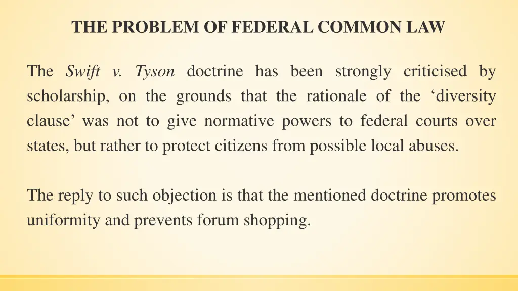 the problem of federal common law 8