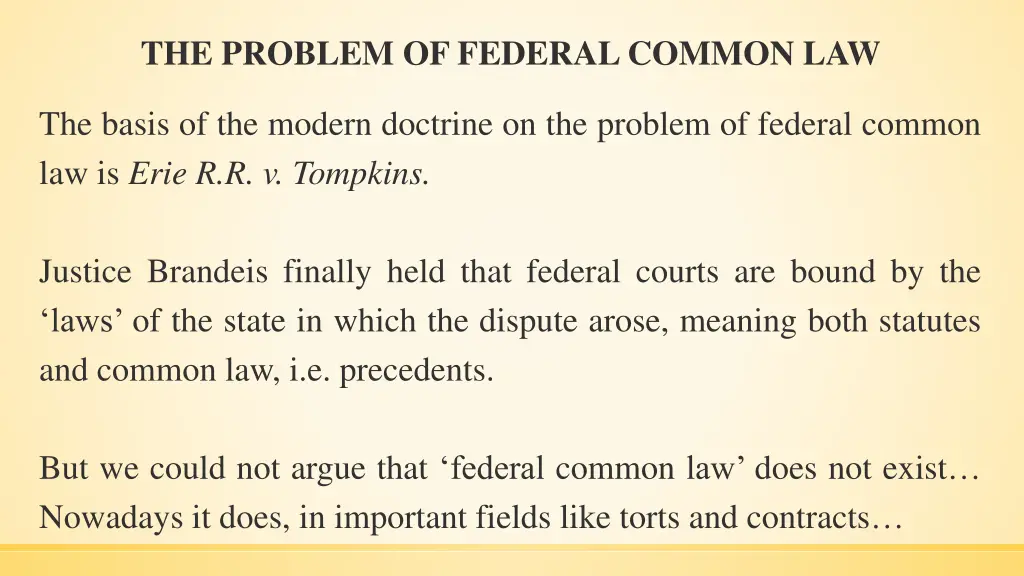 the problem of federal common law 9