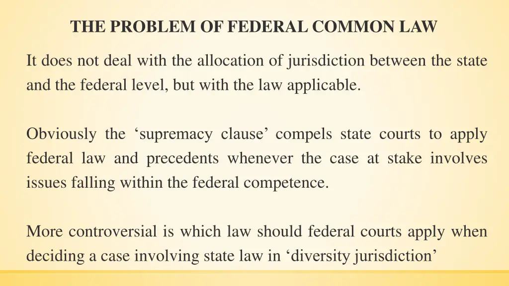 the problem of federal common law