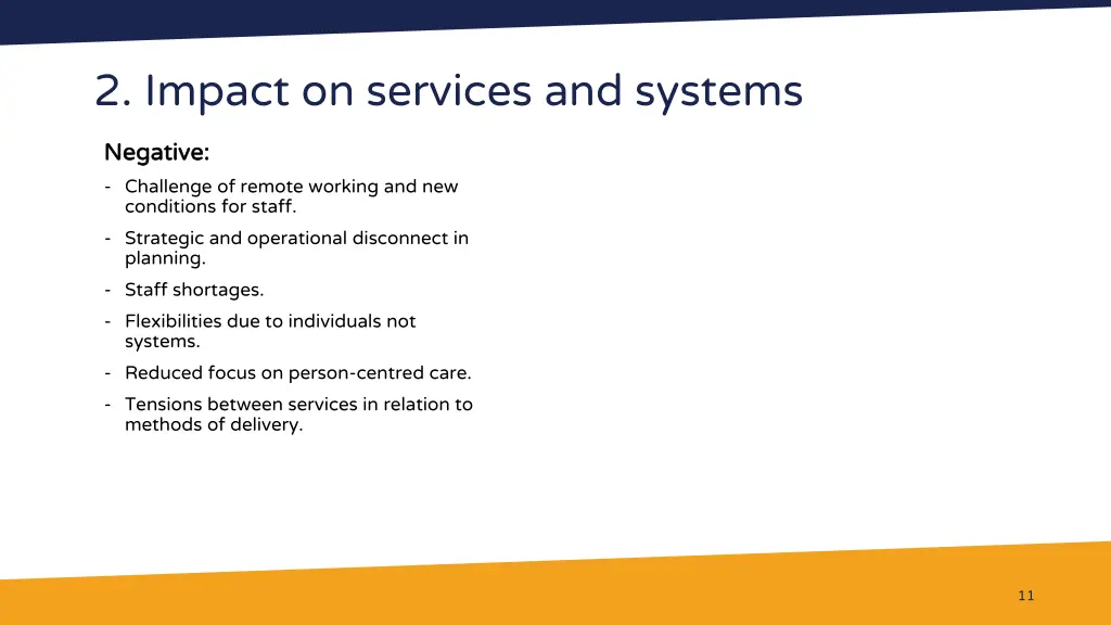 2 impact on services and systems 4