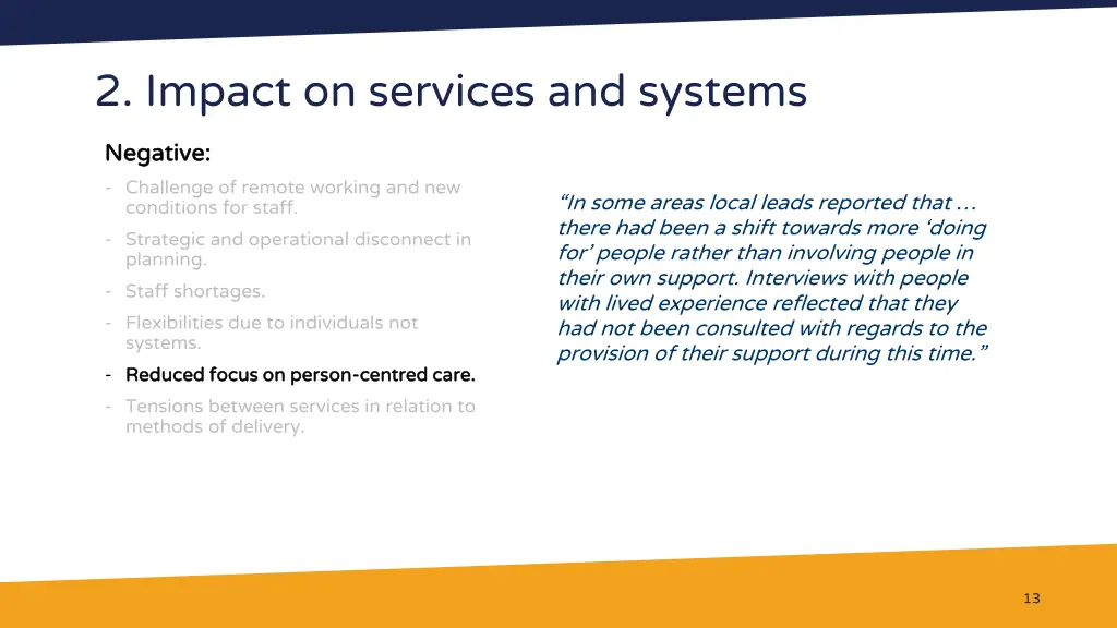 2 impact on services and systems 6