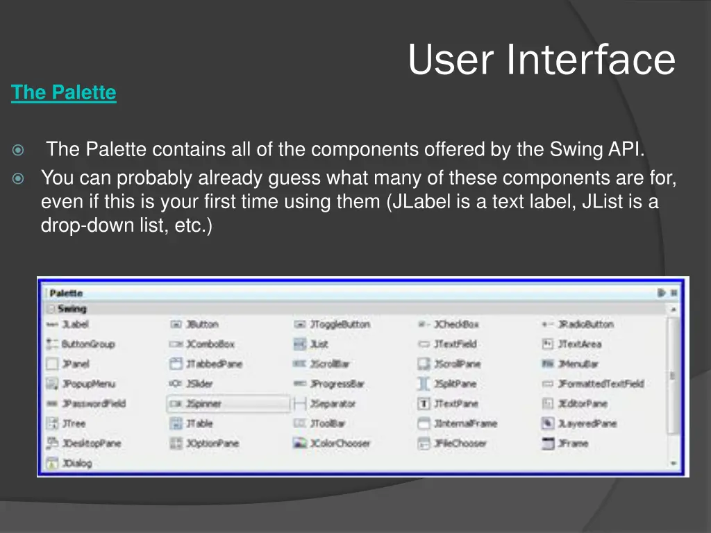 user interface 7