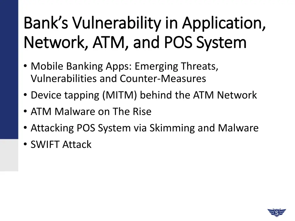 bank s vulnerability in application bank