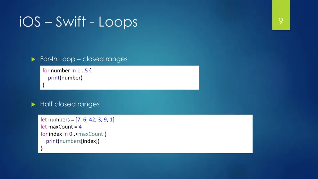 ios swift loops 1