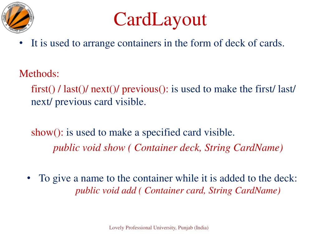 cardlayout