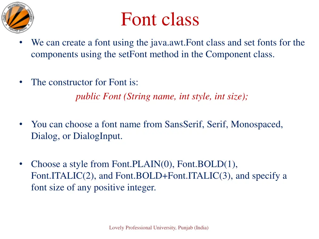 font class